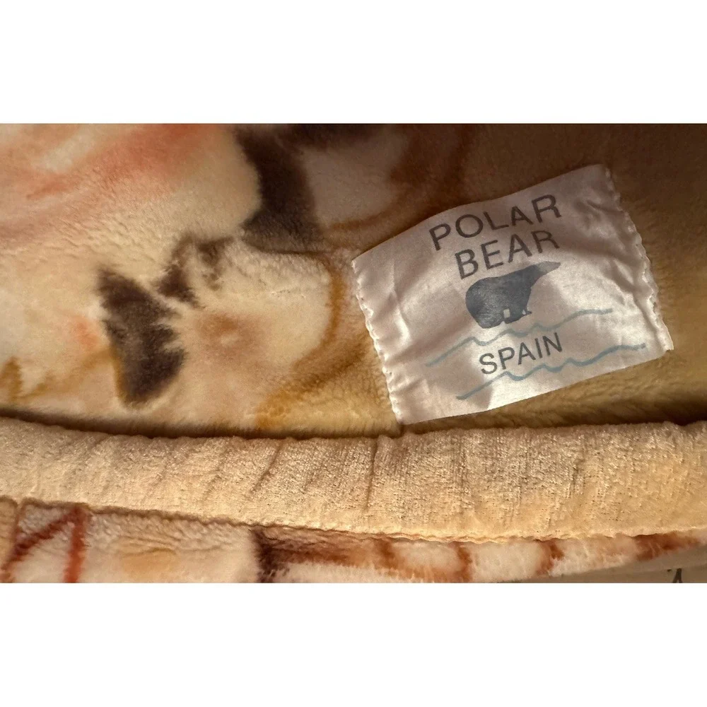 Mink Blanket Spain Plush Heavyweight Clipper Ship Floral Double Sided Polar Bear